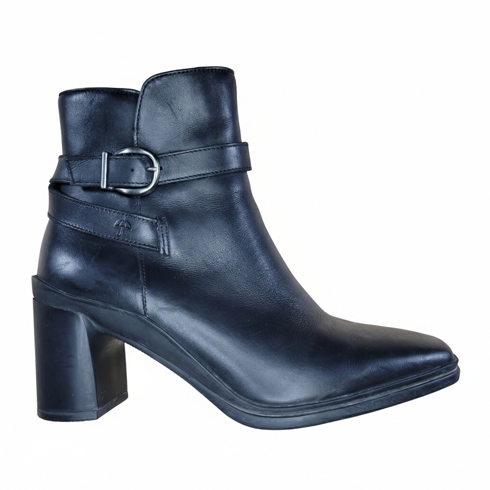 Naturalizer Aimee Black Leather Waterproof Ankle Booties 7M Rainboot